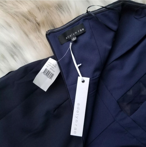 NWT Adelyn Rae Strapless Navy Blue Jumpsuit Size Medium - Picture 5 of 11